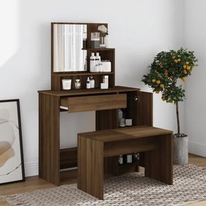 Dressing Table Set Brown Oak 86.5x35x136 cm (FREE SHIPPING)