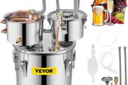 Still Distiller 3Gal 12L Stainless Steel Water Distiller Copper Tube with Circulating Pump Home Brewing Kit Build-in Thermometer for DIY Whisky Wine Brandy Spirits