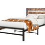 Single Bed Frame with Rustic Wood Headboard Image 4