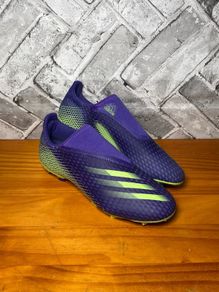 NWOB Adidas X Ghosted.3 Laceless FG Soccer Football Boots UK9 EU43.3 Purple/Green
