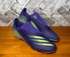 NWOB Adidas X Ghosted.3 Laceless FG Soccer Football Boots UK9 EU43.3 Purple/Green