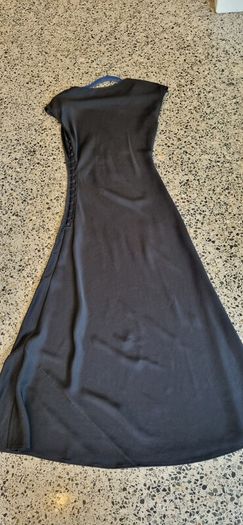 COS black satin bias cut dress