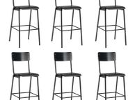 main image for ad Bar Chairs 6 pcs Black Solid Plywood Steel