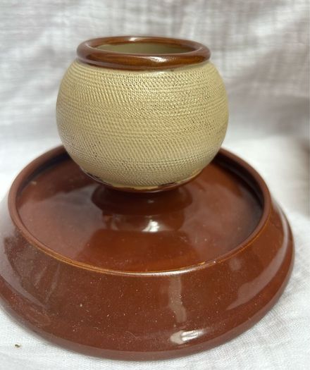 Vintage Ceramic Match Striker and Holder