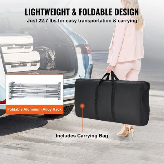 Portable Tradeshow Podium Table, 130 x 46,5 x 95 cm, Display Exhibition Counter Stand Booth Fair with Wall, Foldable Promotion Retail Bar Table Pop Up Podium with Storage Rack, Carrying Bag