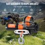Electric Winch ATV UTV 2041.2 kg Synthetic Rope Waterproof Remote Control Image 5