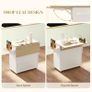 Rolling Kitchen Island with Drop Leaf, Kitchen Storage Cart with Drawer, Spice Rack and Towel Rack, White Image 5
