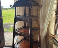 Antique Style Mahogany Pagoda Etagere / Whatnot Display Stand