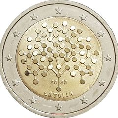 Latvia 2 Euro Commemorative Coin 2022 - Financial Literacy. UNCIRCULATED.