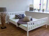Solid wood double bed pine 140x200 white bed frame - FREE DELIVERY NATIONWIDE