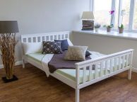 main image for ad Solid wood double bed pine 140x200 white bed frame - FREE DELIVERY NATIONWIDE