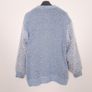 Peoeha Vintage Dusty Blue & Cream Fluffy Fuzzy Argyle Knit Button-Front Rose Cardigan Size L Image 8