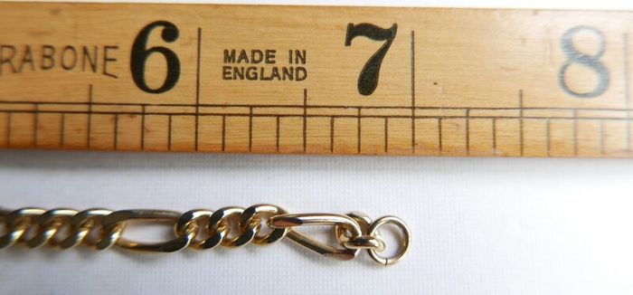 Vintage Retro Gold Plated T Bar Curb Chain Bracelet