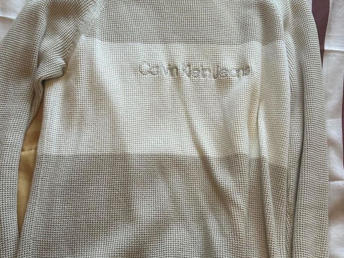 Calvin Klein Jumper Beige and White