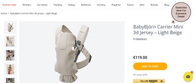 BabyBjorn Carrier Mini 3D Jersey  Light Beige