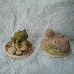 TwoTiny Hand Painted Animal Figures