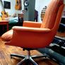 Mid century original Co.fe.mo Italian leather lounge chair Image 6
