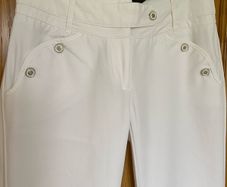 Brand new White Cotton Elegant Trousers by SAVIDA | Size UK 8 / EUR 36