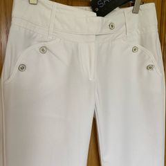 Brand new White Cotton Elegant Trousers by SAVIDA | Size UK 8 / EUR 36