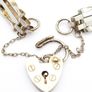 Sterling Silver Heart Padlock Bracelet, Signed London 1976 Image 4