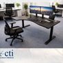 1 x Black Radial Electric Sit Stand Desk - New Image 4