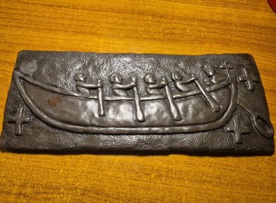Vintage St Brendan's Boat Wild Goose Studio Wall Plaque