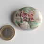 Vintage renaissance style oval portrait brooch pin Image 2