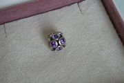 Pandora Purple  amethyst gemstones  charm very good condition