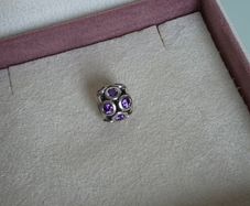 Pandora Purple  amethyst gemstones  charm very good condition