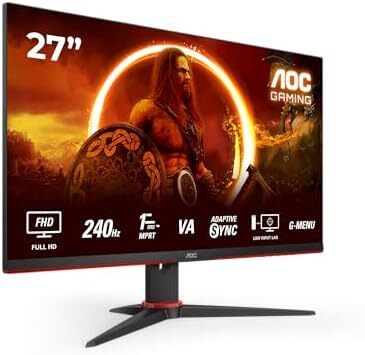AOC Gaming 27G2ZNE - 27 inch Full HD Monitor, 240 Hz, 1 ms MPRT, FreeSync Prem. (1920x1080, HDMI 1.4, DisplayPort 1.2) black/red
