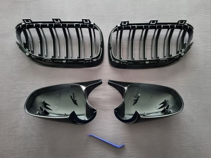 BMW E92 E93 Lci Black Kidney Grilles & Mirror Covers Set Brand New