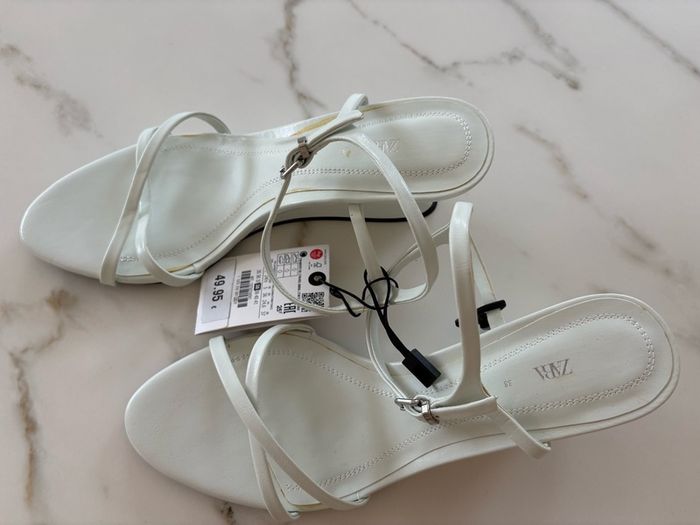 White Zara Wedges