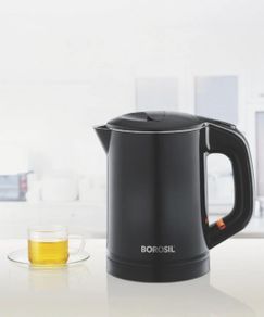 Borosil Cool Touch Stainless Steel Kettle - 600ml, Black