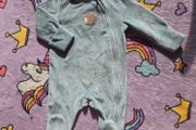 0-3m, M&amp;S Velour Zip Up Baby Sleepsuit