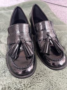 NEW Zara Soft Patent Loafers / Shoes - Size 6 / EU 39