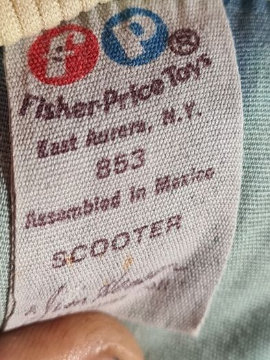 Vintage fisher price SCOOTER MUPPET DOLL teddy soft toy plushie 1978