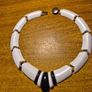 Vintage Black and White chunky beaded collar V necklace Image 7