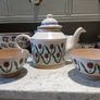nicholas mosse red tulip teapot and 2 small bowls Image 2