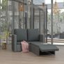 2 Piece Garden Lounge Set with Cushions Poly Rattan Grey Image 5