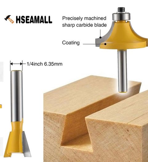 12 PCS 6.35mm 1/4 Inch Shank Tungsten Carbide Tipped Router Bit Set with Wrench (FREE POSTAGE)