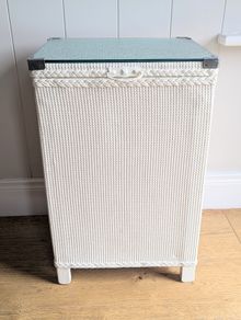 Antique Woven Laundry Basket or Bedside Locker