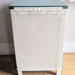 Antique Woven Laundry Basket or Bedside Locker