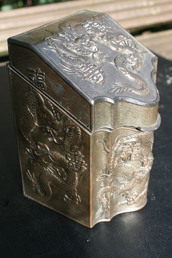 Vintage Chinese Decorative Box H-4" 3" x 3"