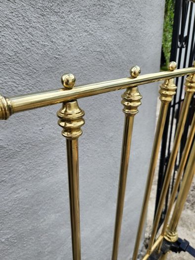 19th Cent three foot wide all brass bed . polished.