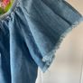 top bershka off shoulder 100% cotton denim top medium Image 3