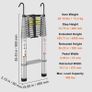 Ladder 15ft 4.59m Telescopic Ladder Non-Slip Folding Ladder 90x48x8cm Image 3