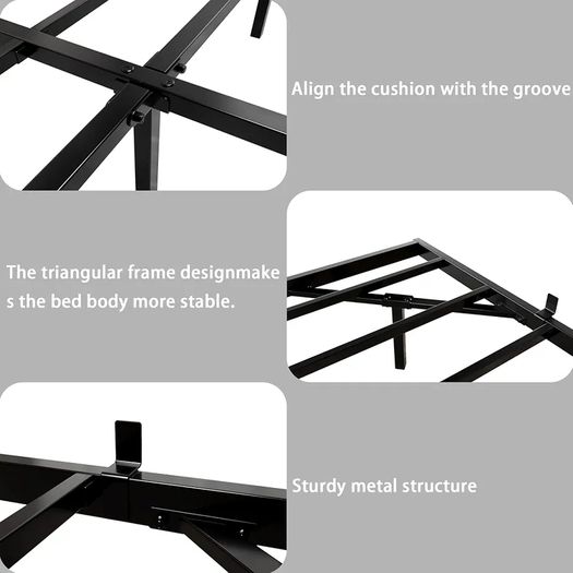 5ft King Bed Frame With USB Charging Station,Dark Grey Floating Bed Frame with Storage Headboard and LED Light,Upholstered Platform Bed Frame Double Size,Noise-Free Strong Slats