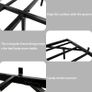 5ft King Bed Frame With USB Charging Station,Dark Grey Floating Bed Frame with Storage Headboard and LED Light,Upholstered Platform Bed Frame Double Size,Noise-Free Strong Slats Image 5