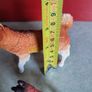 Vintage unknown maker Large hard rubber plastic 2 Collie Dogs Orange yellow white Image 4