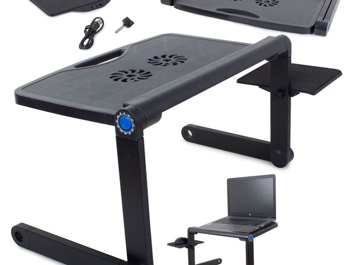 New Universal Fan Laptop Portable Office Desk Table Adjustable Folding #1236
